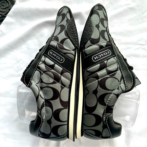 Coach Kirby Shoes Black Size 8.5M Logo Print - Picture 6 of 9